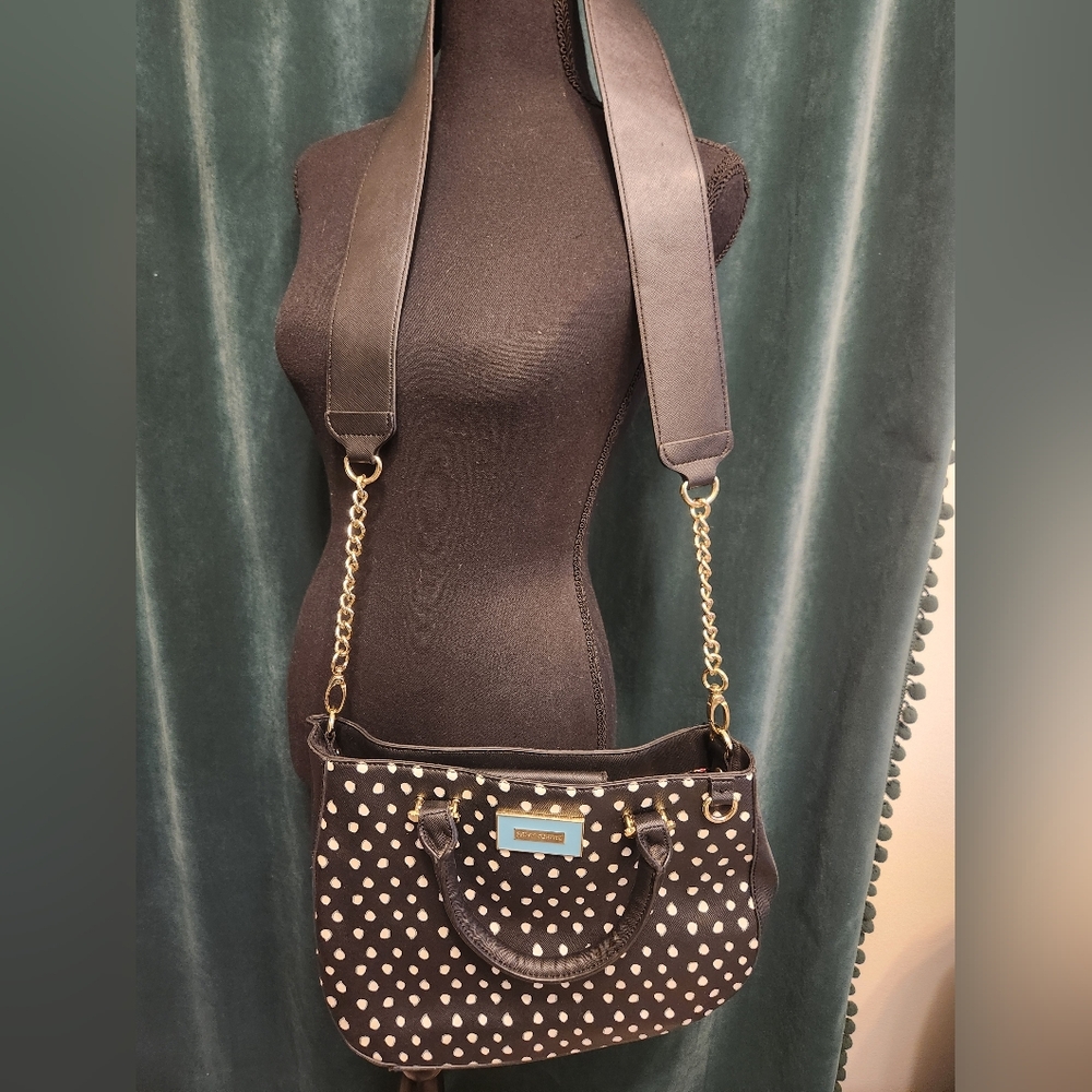Betsey Johnson Black Polka Dot Handbag